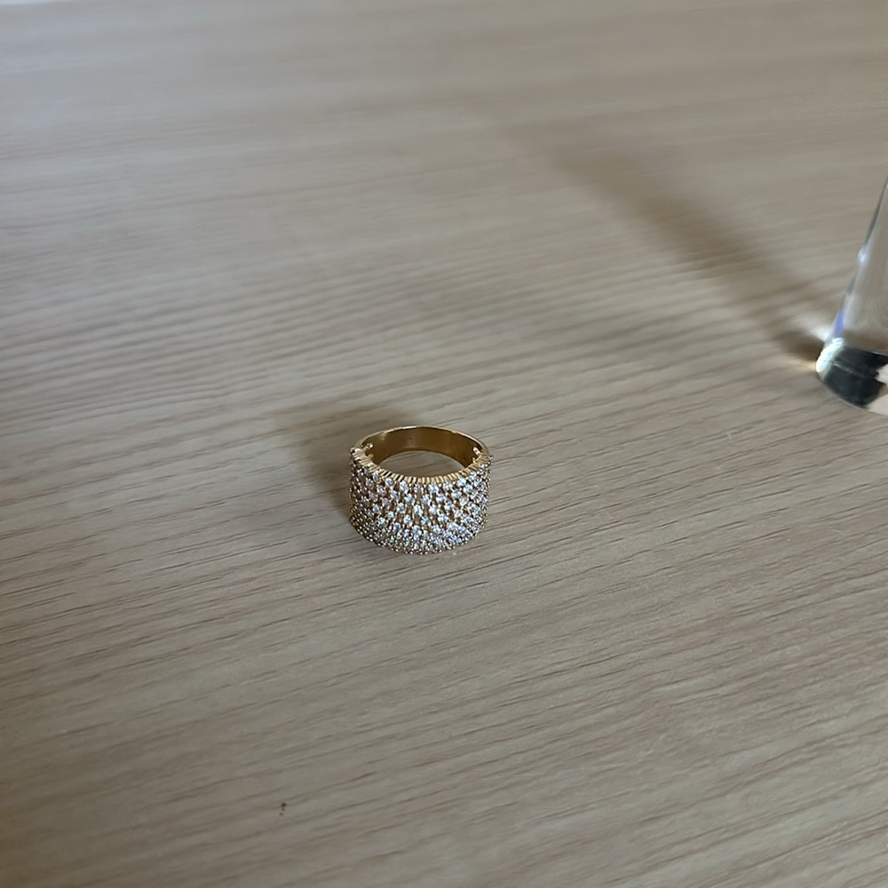 Express Gold Rhinestone Ring 8 - Picture 5 of 9